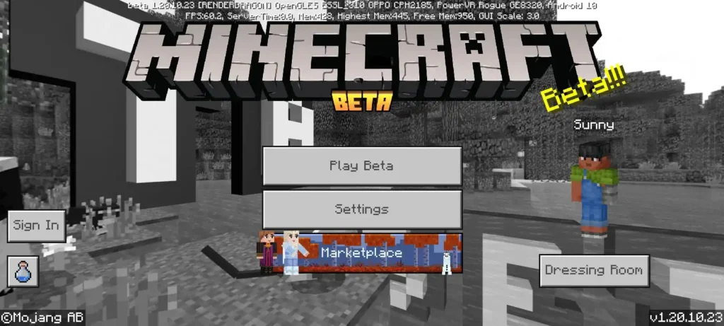 Minecraft mobile game
